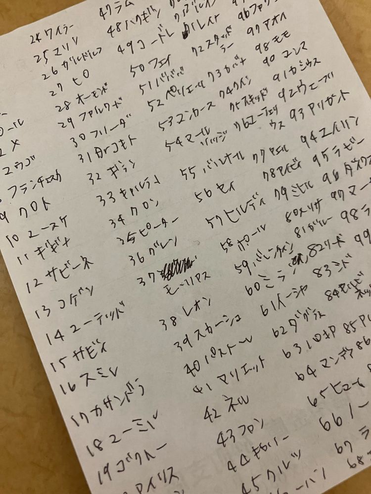 字がきたねー！！でもここまで集めた、あとちょっと！