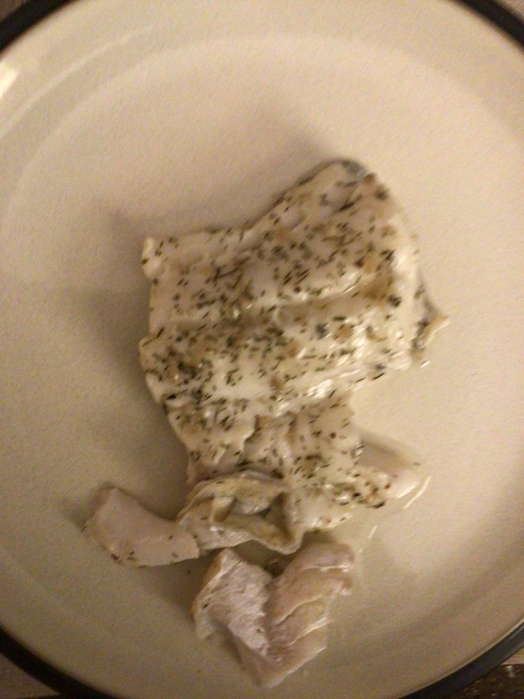 Cucumber dill haddock on a dinner plate