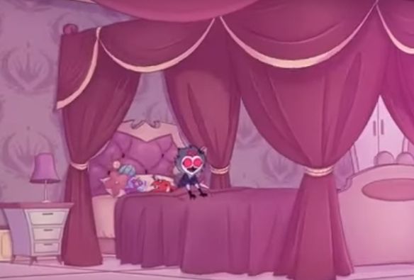 Stolas from Helluva Boss as a little kid waking up in bed and saying "my birthday, my birthday, it's my birthday"