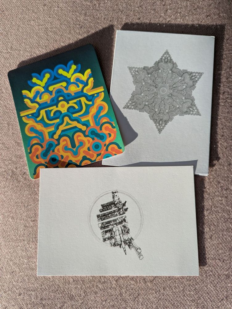 Pen plotted postcards 