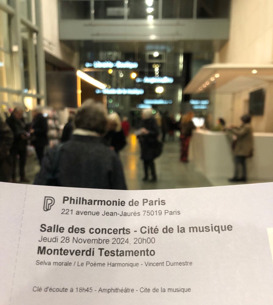 places de concert du poeme harmonique à la philharmonie de paris en situation dans le batiment. 