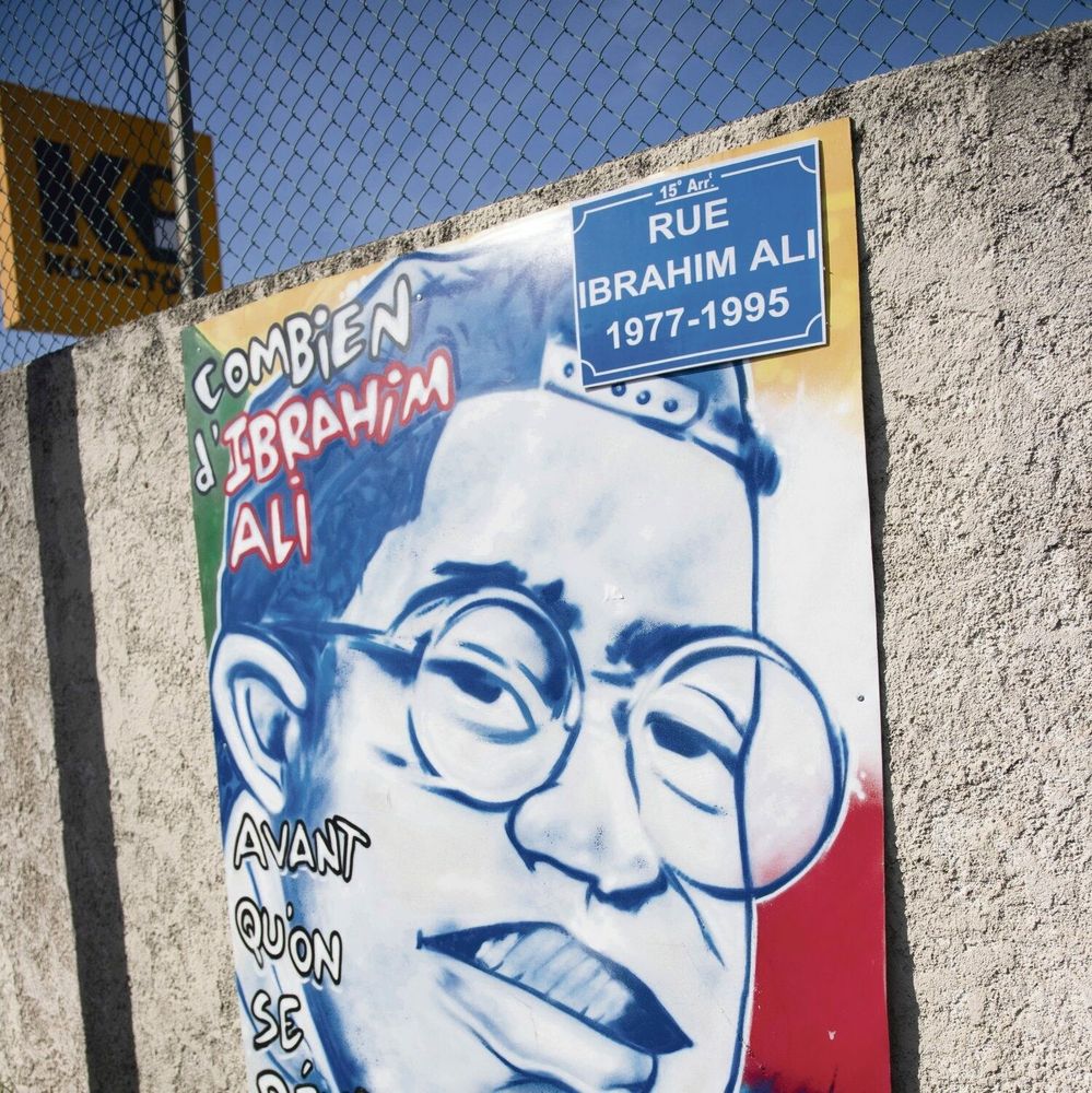 Une fresque en hommage à Ibrahim Ali à Marseille.