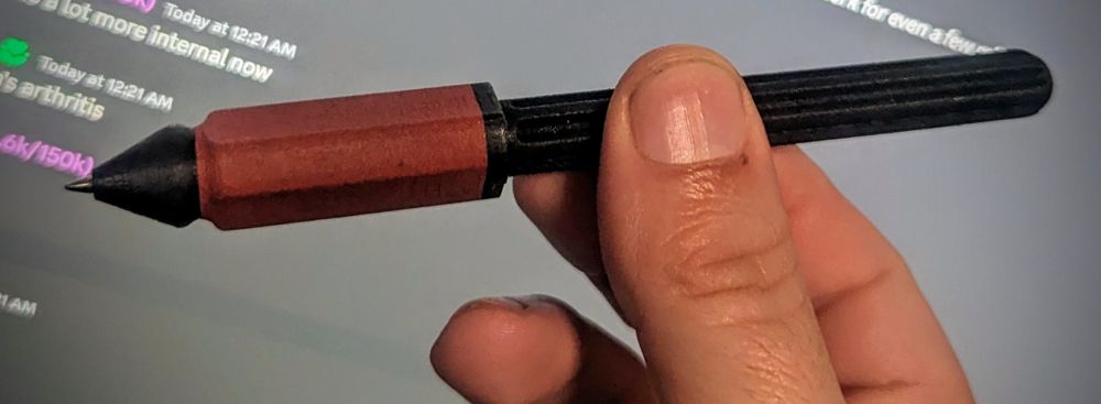 A 3d printed pen for people with disabilities.