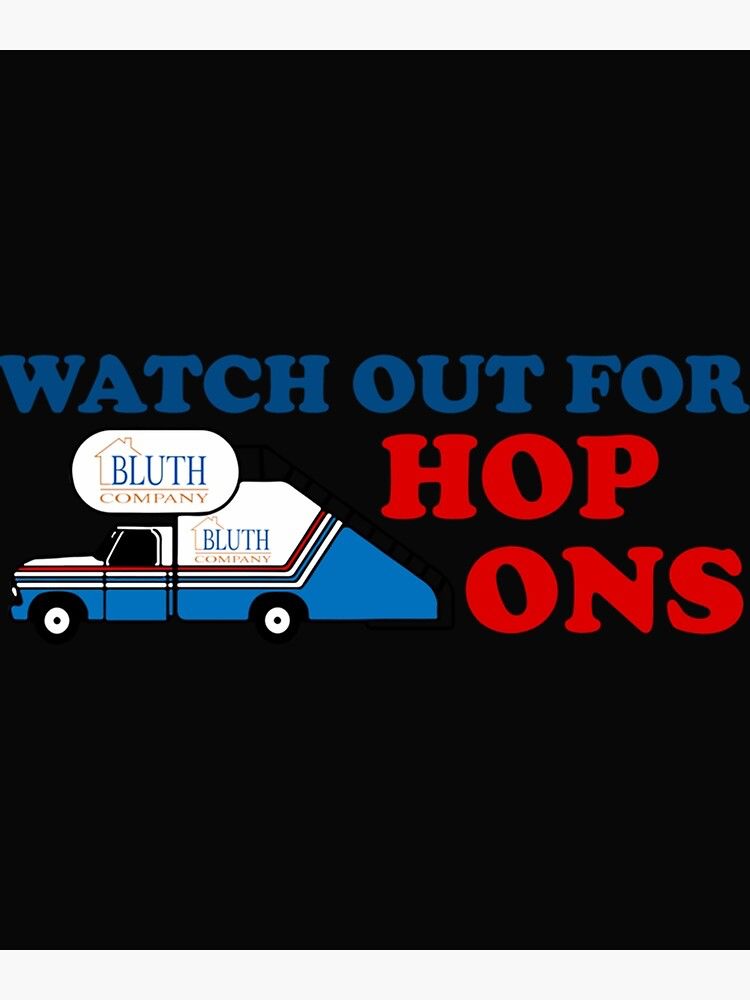 An airport stair car from the show Arrested Development with text that says “watch out for hop ons”