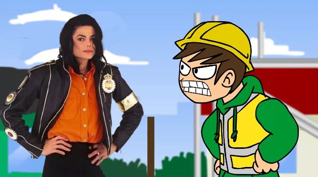 A photo of Michael Jackson edited into a screen shot of Eddsworld: Hammer and Fail