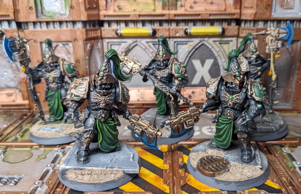 five Wardens with castellan axes