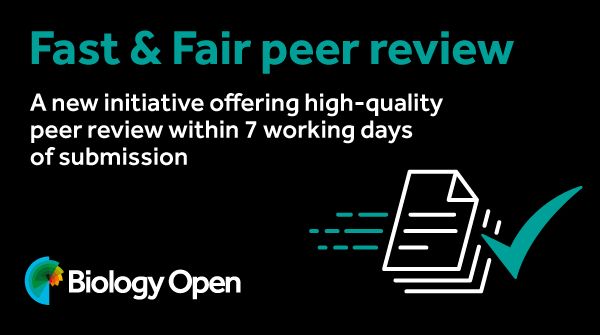 Fast & Fair peer review
A new initiative offering high-quality peer review within 7 working days of submission
Biology Open logo
