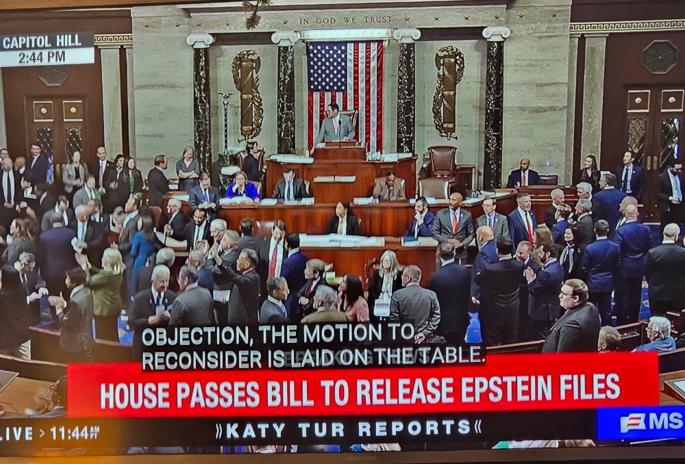 Bravo...

The US House passes the bill to force release of the Epstein files...

