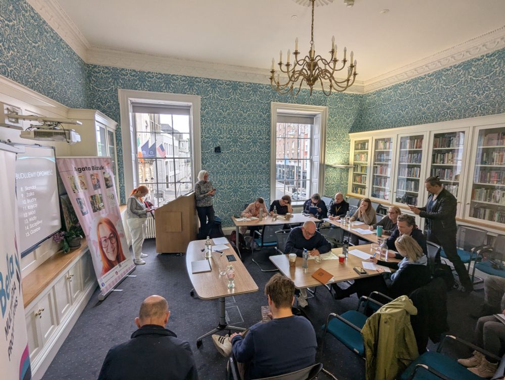 a group of people at a writing workshop in the Trinity Centre for Literary and Cultural Translation
