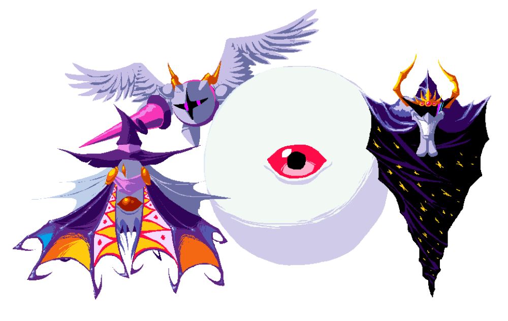 From left to right: Drawcia, Galacta Knight, Zero & Nightmare