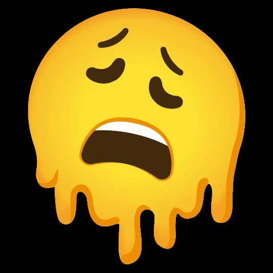 A melty orgasm face emoji