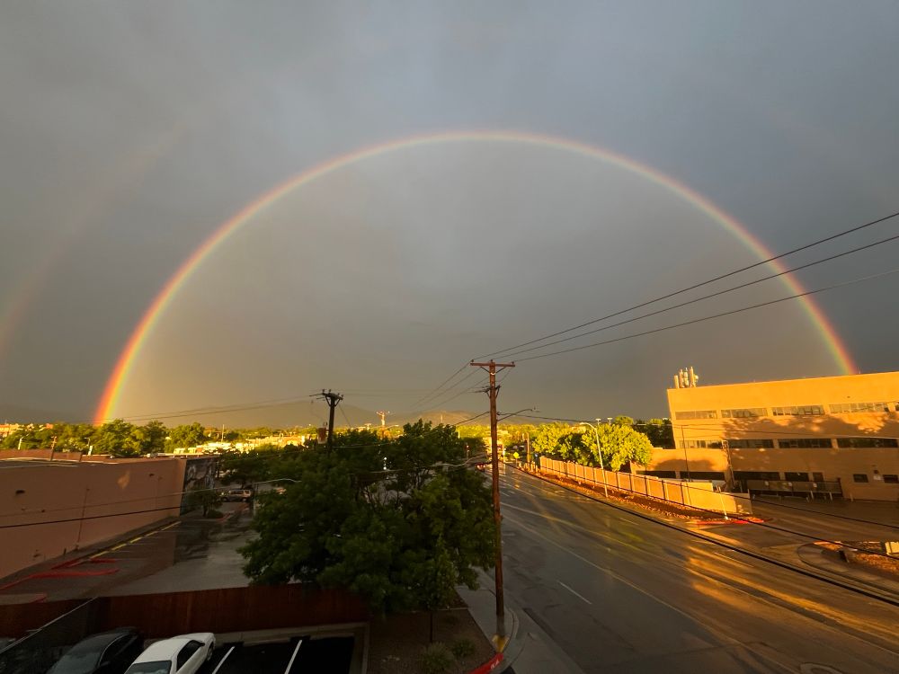A full arc rainbow.