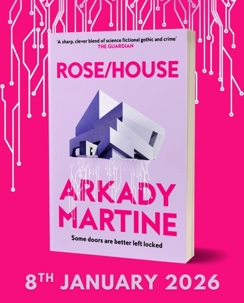 Paperback cover for Rose/House by Arkady Martine.
