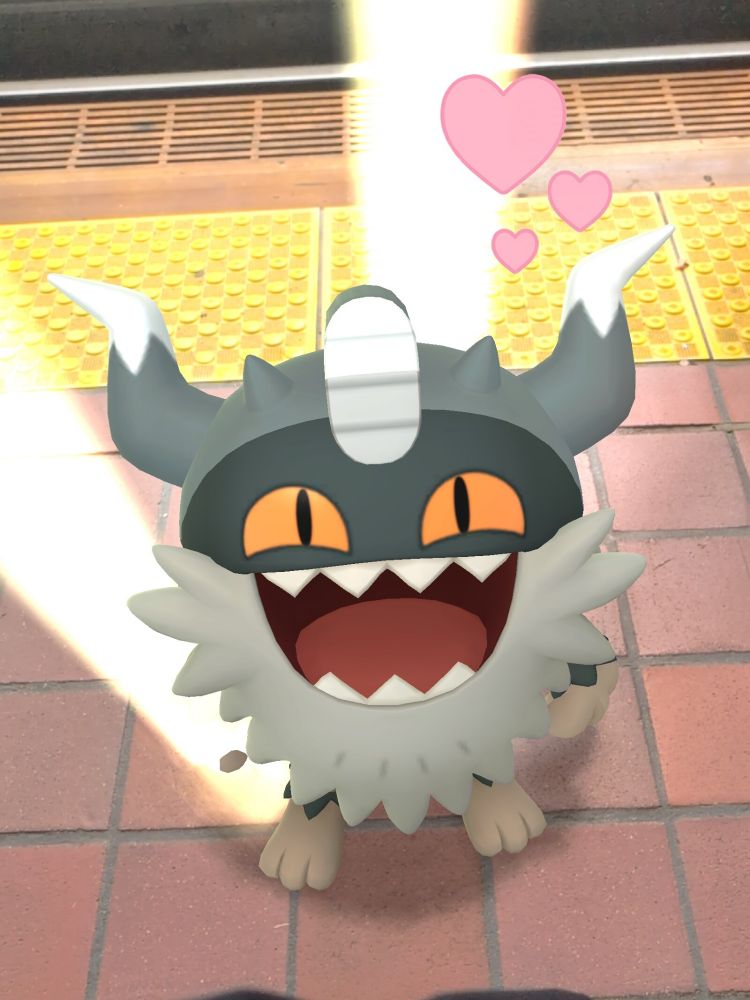 Purrserker from Pokemon Go smiling 