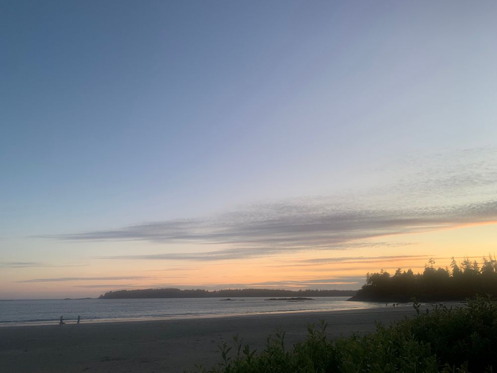 Sunset colors at the beach in Tofino, BC