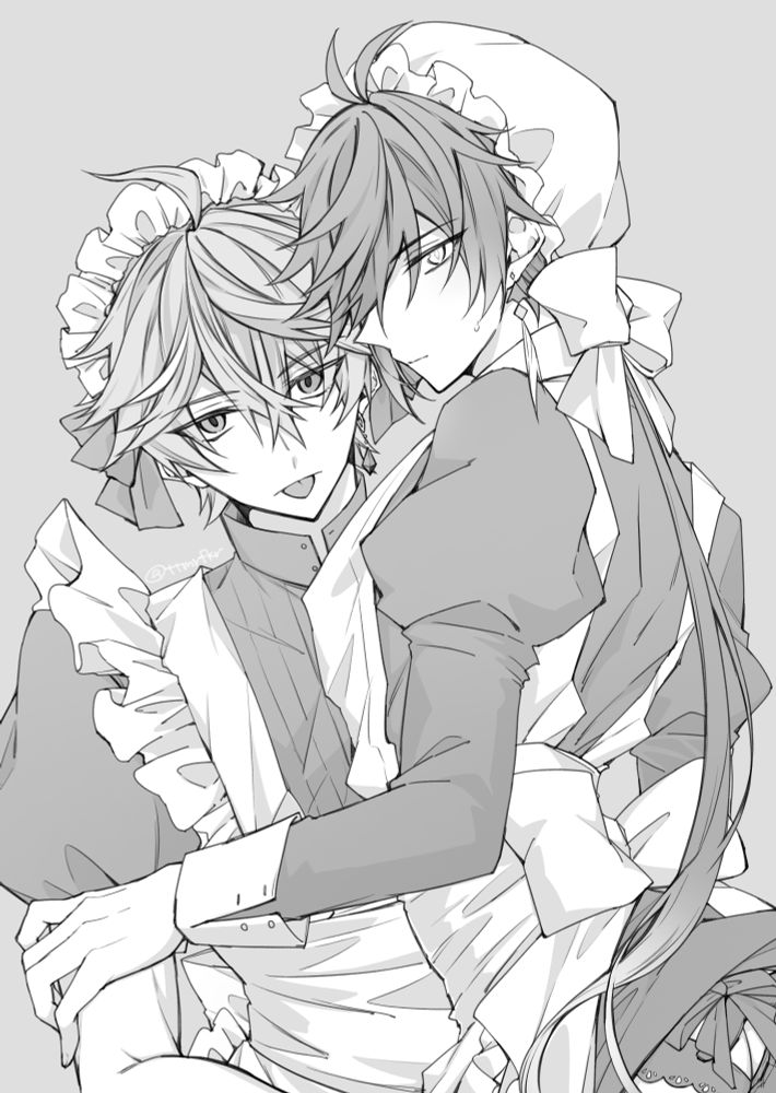 タル鍾　メイド服を着ている