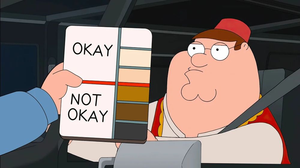 family guy skin color 'okay not okay' still