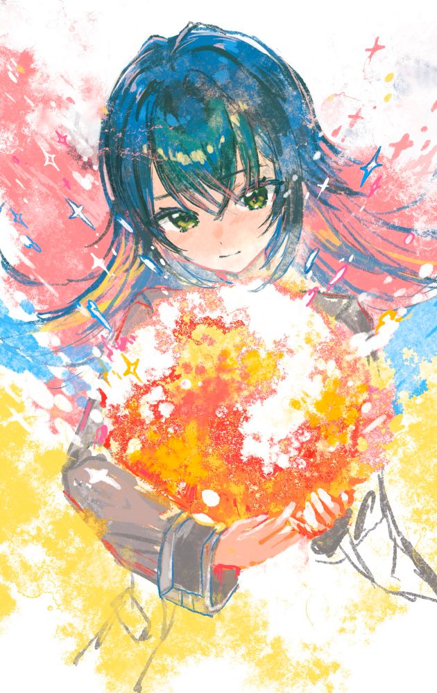 月村手毬さんお誕生日おめでとうございます！
かにいちもくさんのイラストです。
学園アイドルマスターの月村手毬さんです。