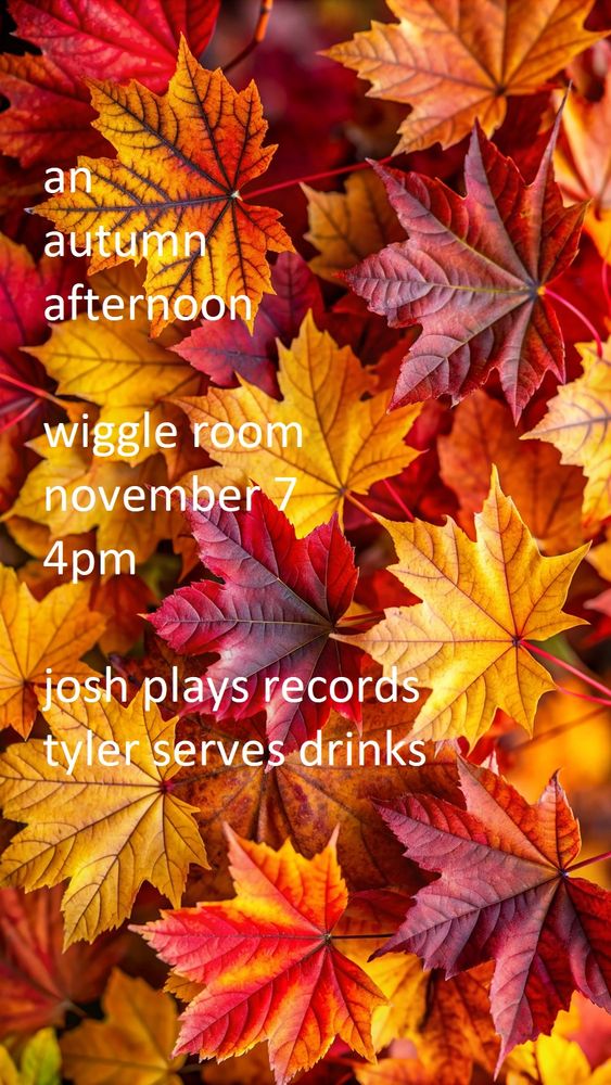 A flyer for my DJ gig at Wiggle Room on November 7 at 4pm