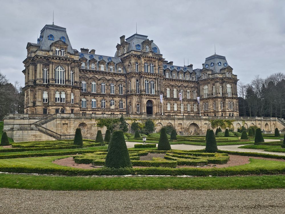 Bowes Museum at Barnard Castle [ excellent ophthalmologists I understand ;-) ]  its an impressive building in the style of a French Chateau & as an art gallery, opened in 1892 & a view of endless countryside looking south.
