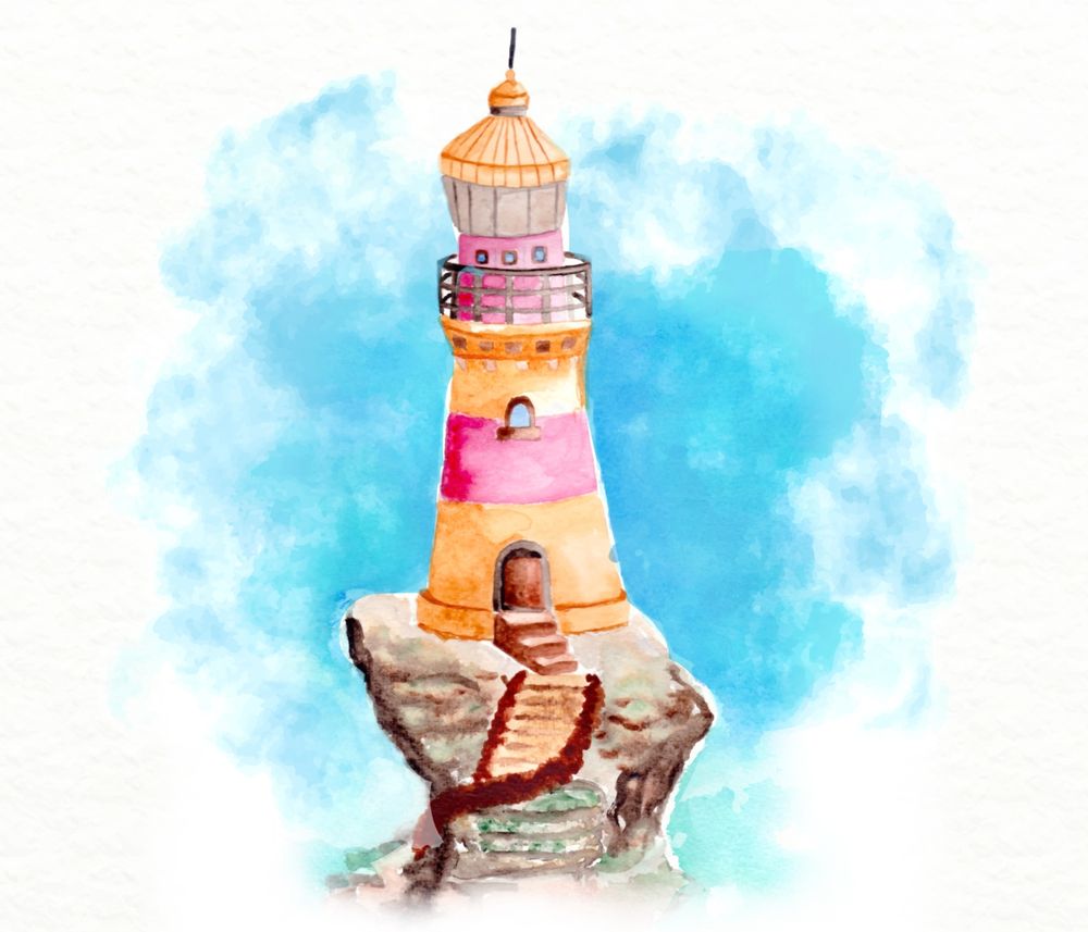 Watercolor lighthouse