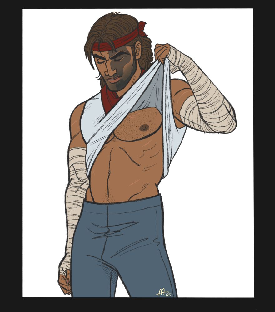 Hunter Bad Batch from the new Bad Batch comic in his civilian clothes but spicy.