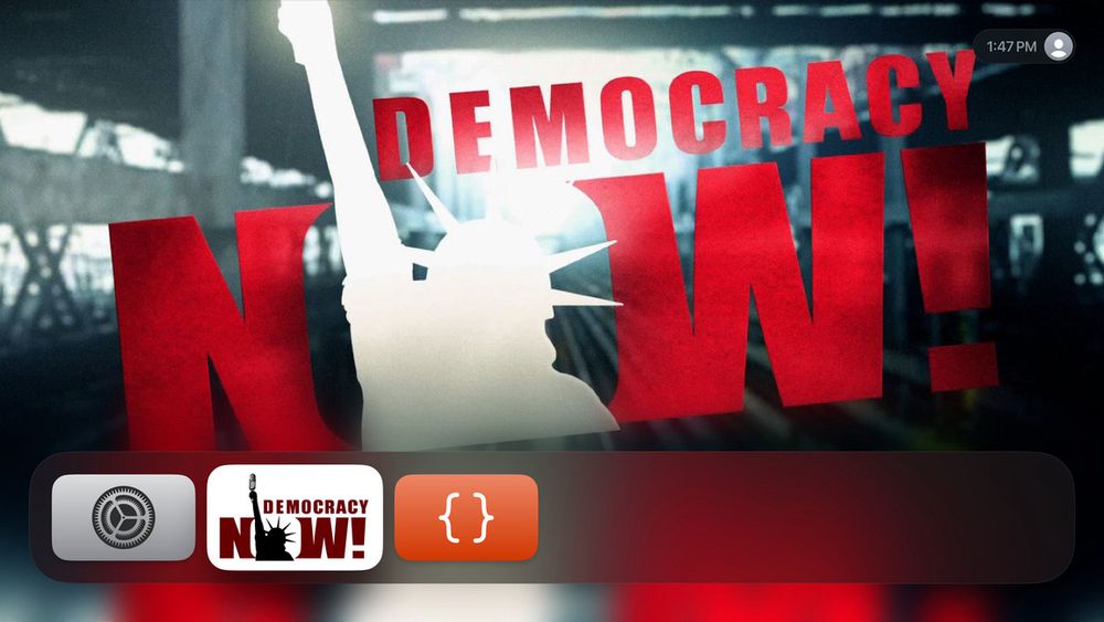 Screenshot of Democracy Now on Apple TV