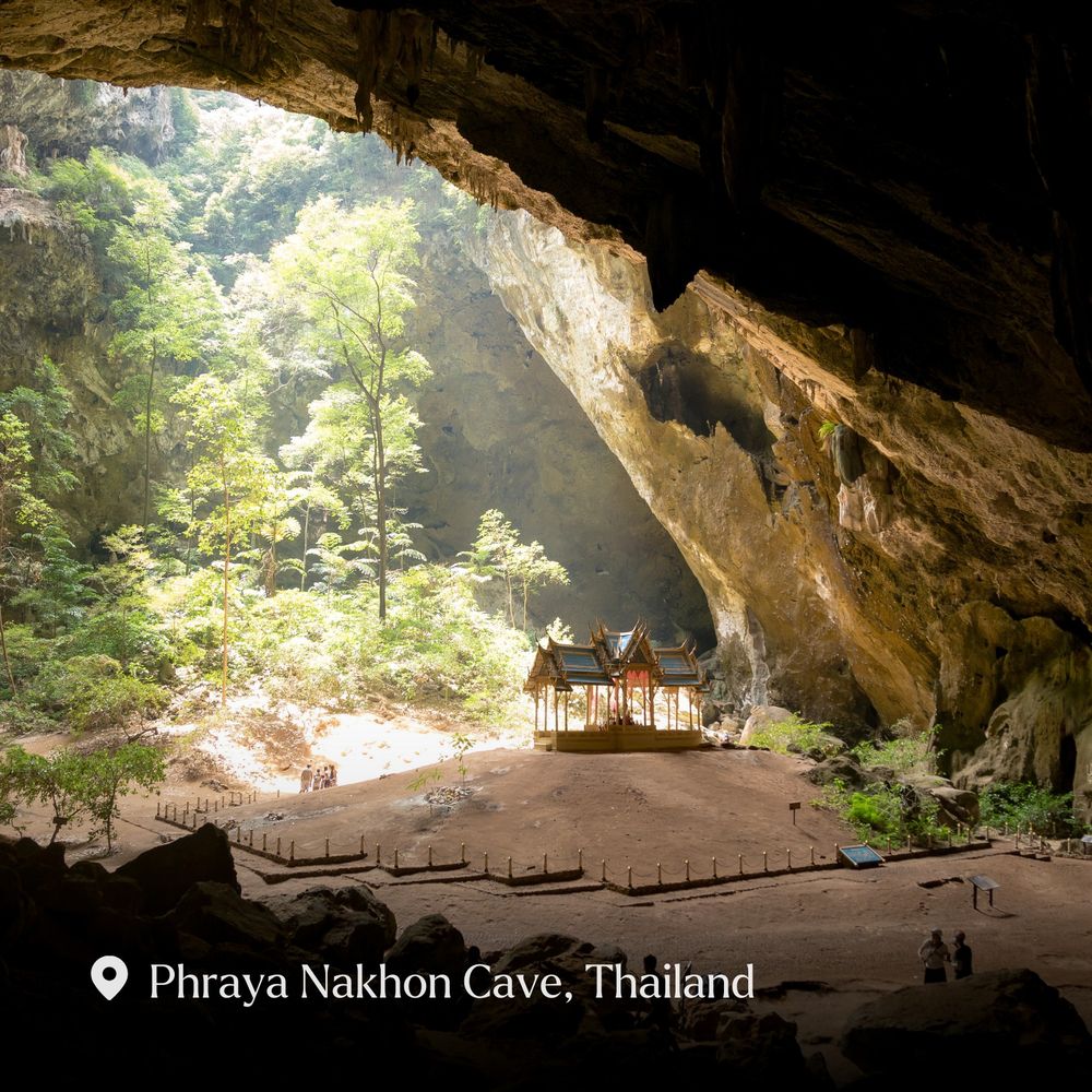 Sunlight shining on the pavillion at Phraya Nakhon Cave
