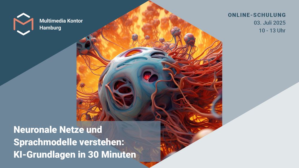 surrealistische Linien, Vernetzungen und der Text Neuronale Netze und Sprachmodelle verstehen: KI-Grundlagen in 30 Minuten