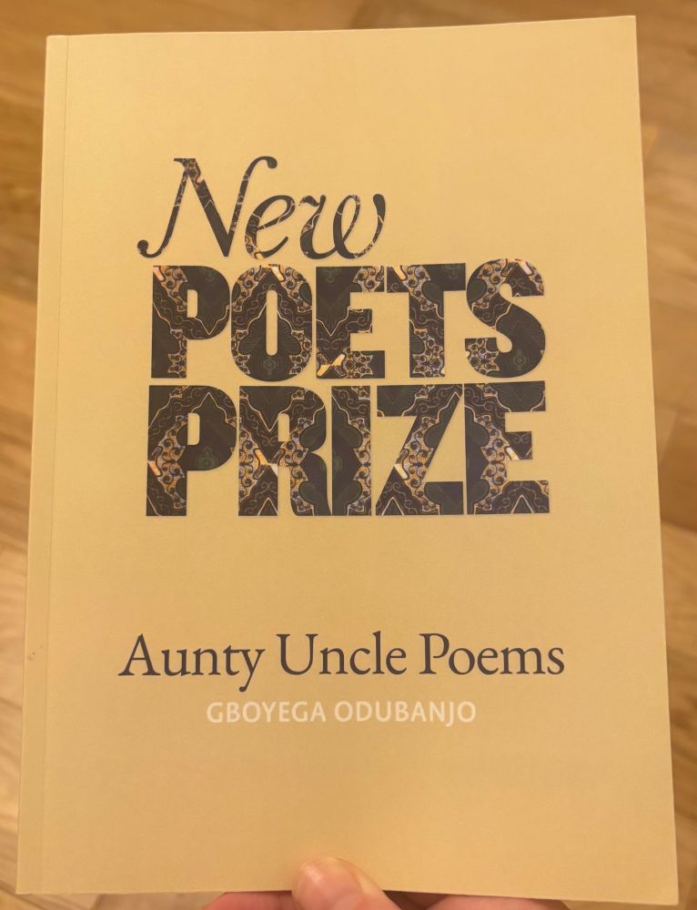 The cover of Aunty Uncle Poems by Gboyega Odubanjo, a winner of the New Poets Prize