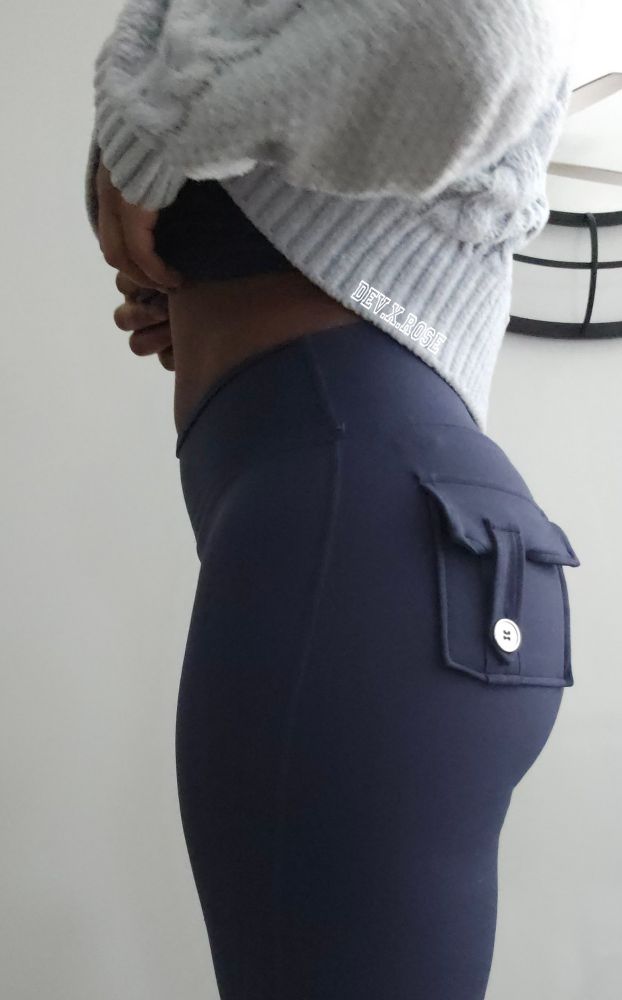 Side profile of my stomach and booty. Slim thick for real hehe 