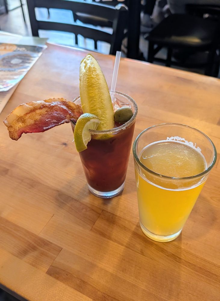 Bloody Mary & an IPA (Easy Eddy).
