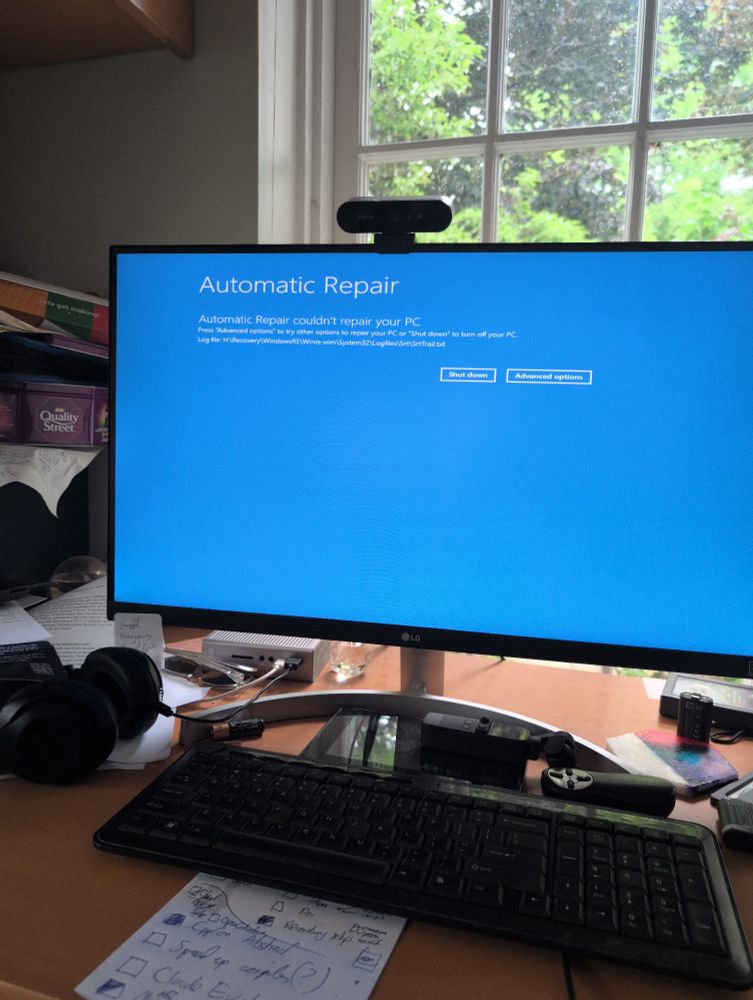 A blue screen saying automatic repair couldn't repair my PC