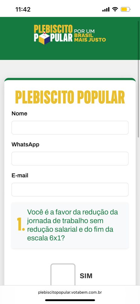 Print do site falso com o endereço plebiscito popular .votambem 