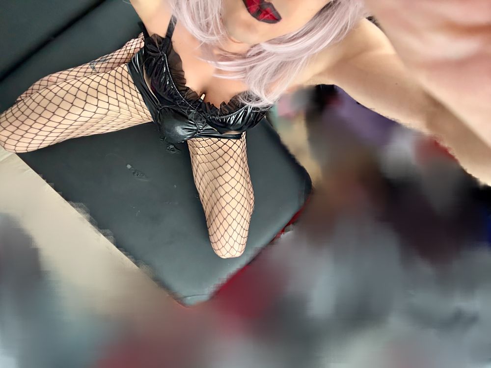 Diapered sissy in latex panties