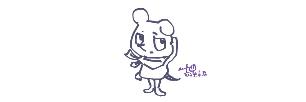 首にスカーフを巻いたネズミのキャラクターイラスト