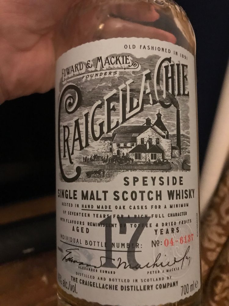 Whisky label: Craigellachie 17 year old