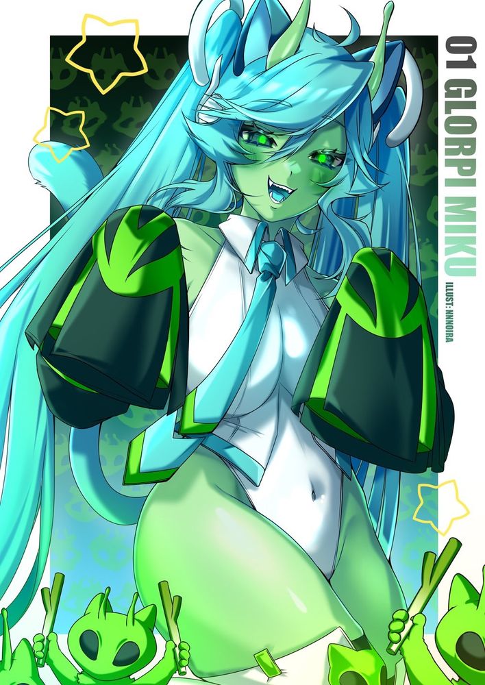 Glorpi miku with alien cats 🐱