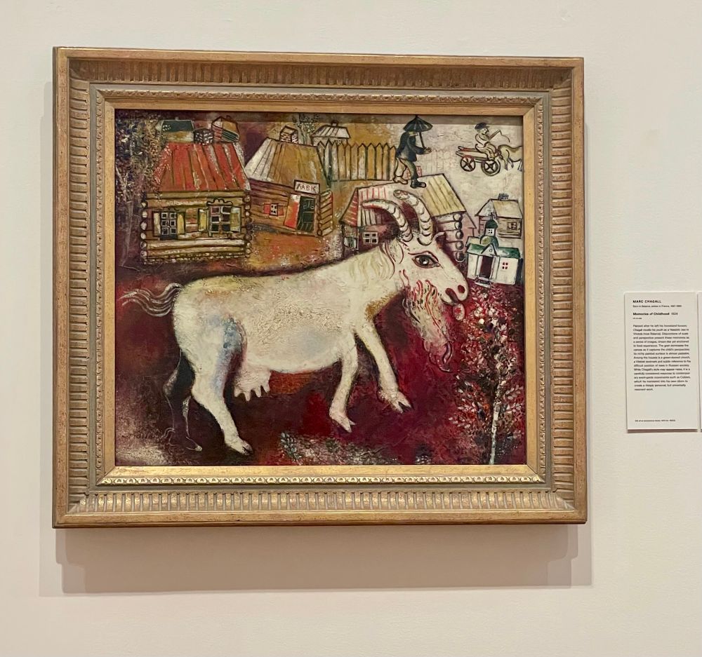 Memories of Childhood by Marc Chagall, which prominently features a goat. 