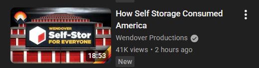 youtube video about how Self Storage Consumed America, and why that's a really bad thing
