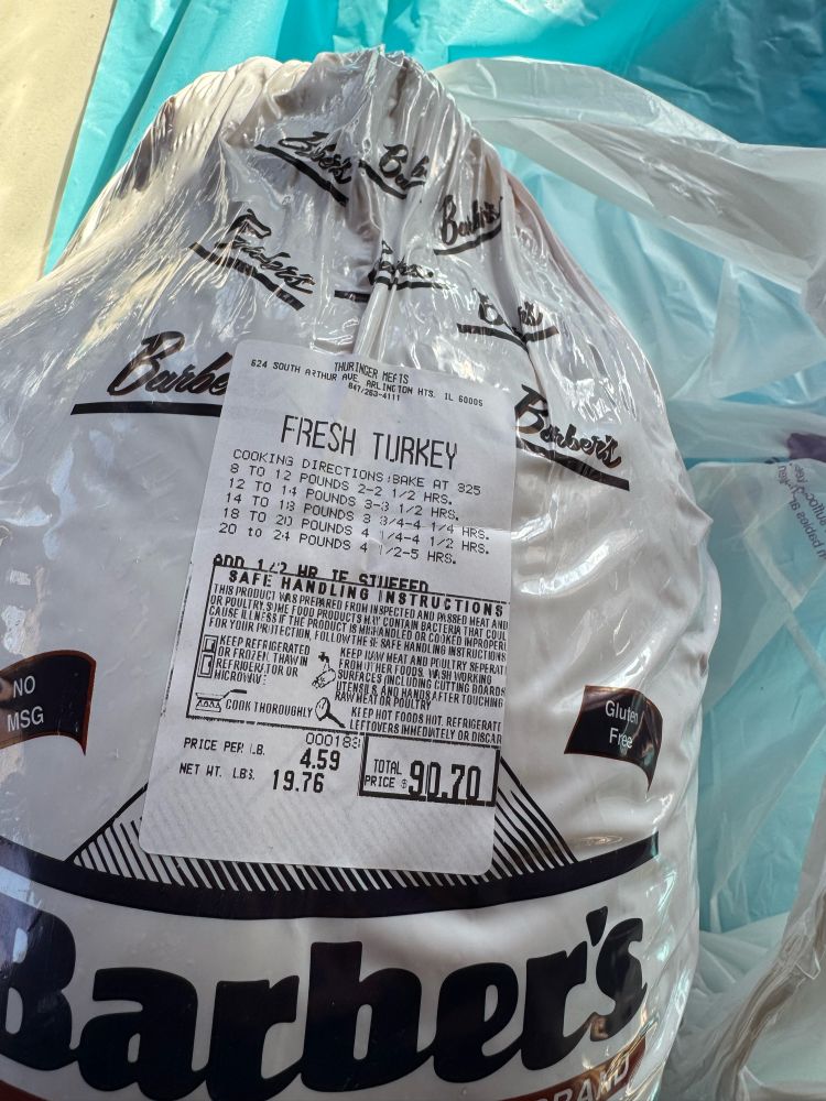 20 pound fresh turkey from the butcher