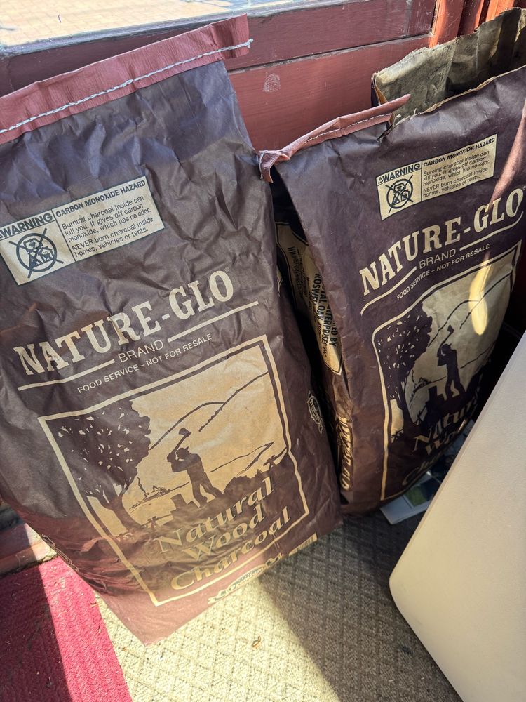 Natural wood charcoal bags