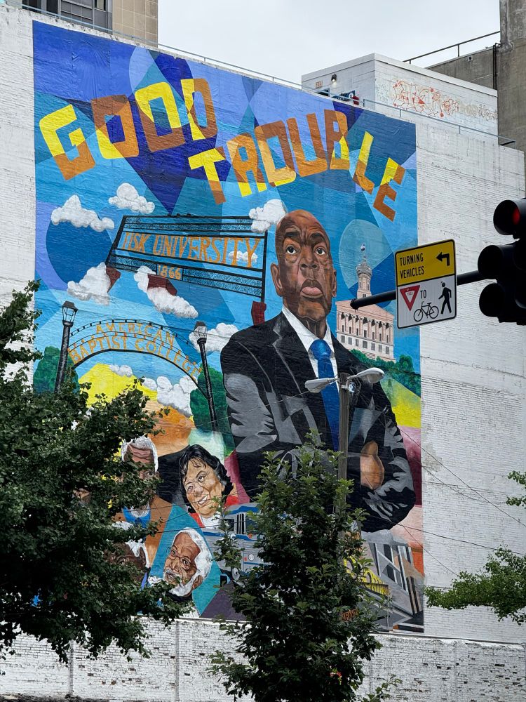Downtown Nashville art tribute to John Lewis