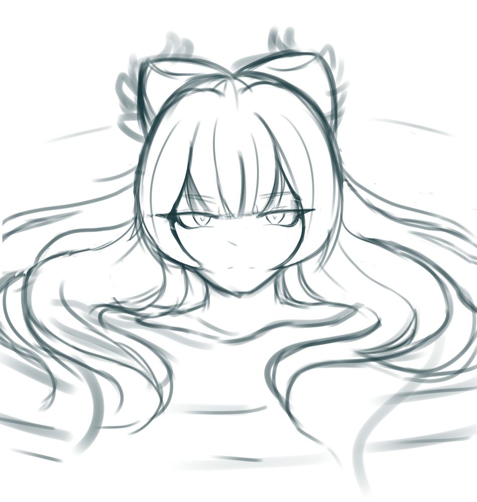 Kokomi from Genshin Impact looks out of the water with an emotionless look