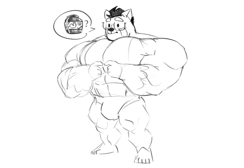 vaughn pointing his index fingers together bashfully asking for protein