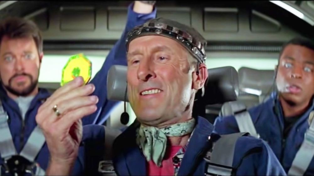 In the movie Star Trek: First Contact, Zephram Cochrane finds his audio disk recording of Steppenwolf's Magic Carpet Ride to accompany the first warp flight in the Phoenix that would catch the attention of the Vulcans, resulting in first contact with an extraterrestrial civilization. Commander William Riker and Lt. Commander Geordi LaForge accompany him on this historic flight. 