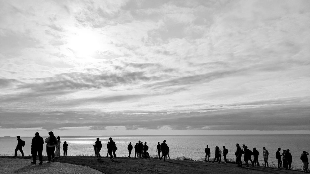 Picture of some of the hackfest participants at San Pedro mountain park during sunset.