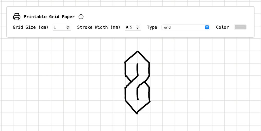dave's grid paper microsite with the famed "Stüssy/Cool S" symbol drawn on it