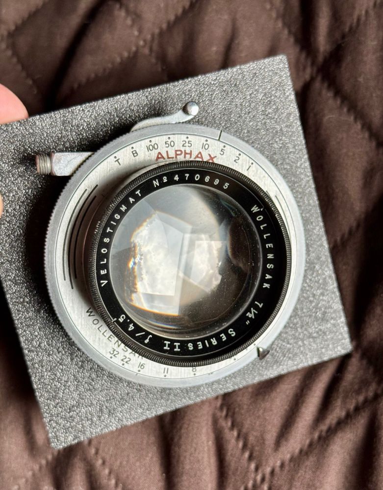 Wollensak series II 7.5in f/4.5 large format lens. ALPHAX