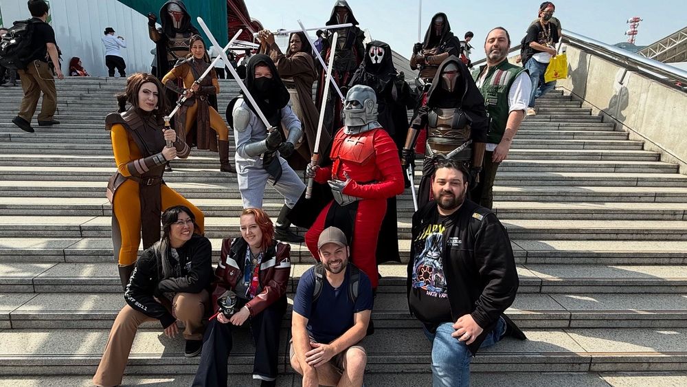 Cosplayers of the Old Republic meet up shot at Star Wars Celebration. 